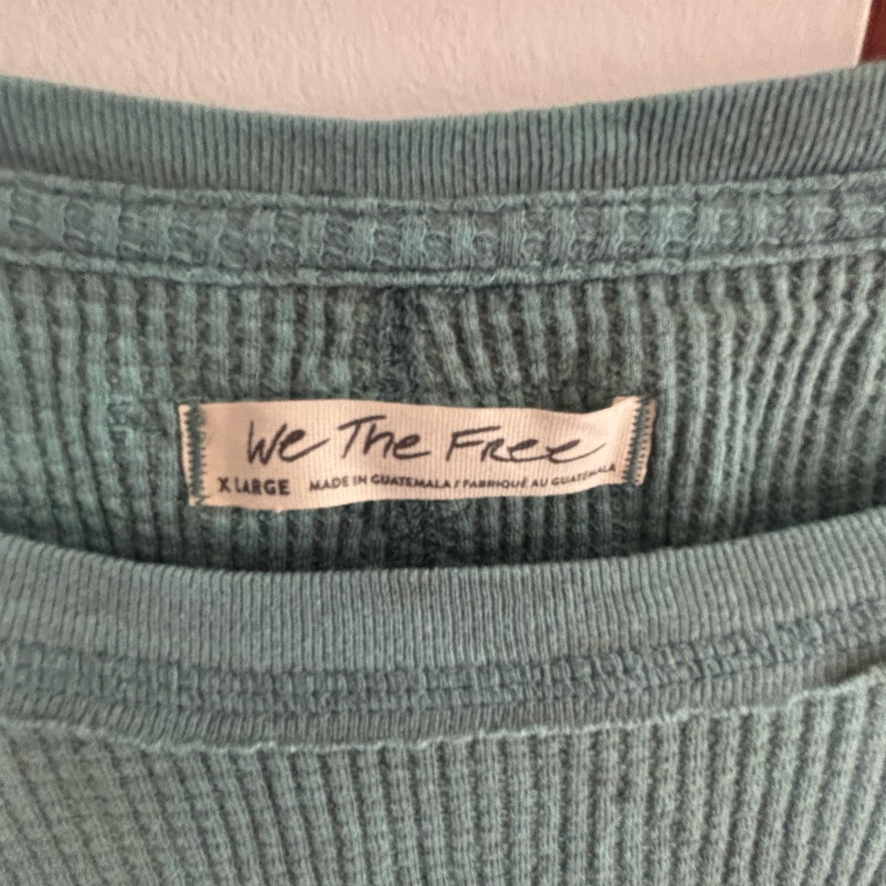 Free People Microphone Drop Thermal in Silver Pine - Picture 4 of 6